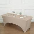 thumbnail image 5 of Balsa Circle 8 Feet Rectangular Spandex Fitted Party Wedding Tablecloth Nude, 5 of 8