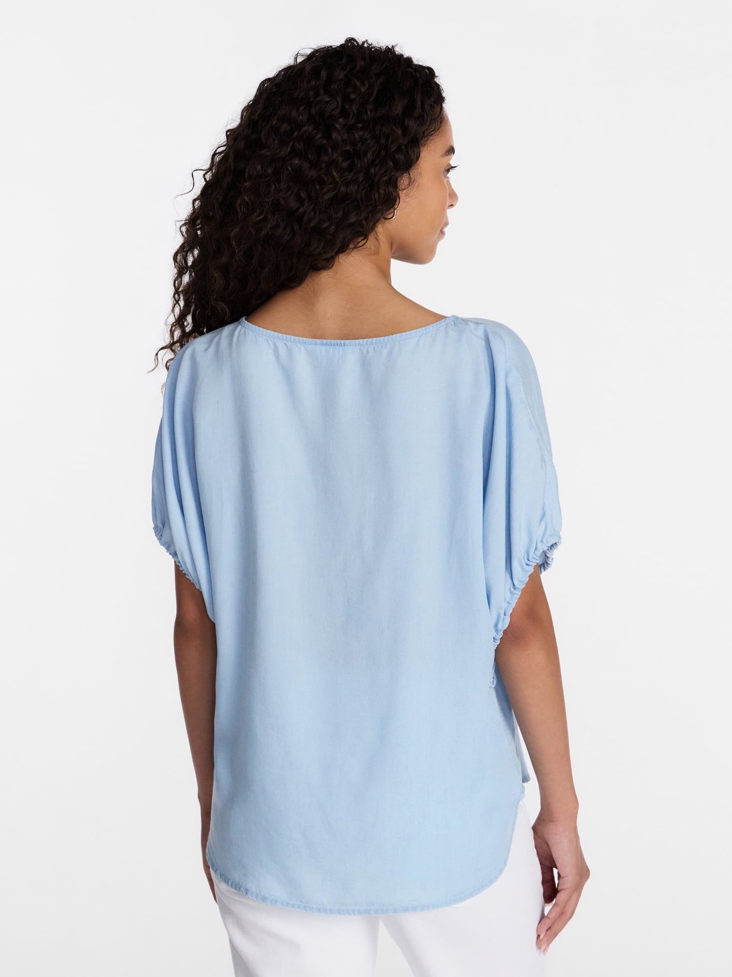 Time and Tru Women's Boatneck Top with Dolman Sleeves, Sizes XS-XXXL