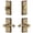 Vintage Brass, variant on Grandeur 827422 Carre Solid Brass Left Handed Single Cylinder Keyed Entry Leverset And