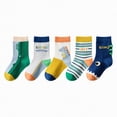 thumbnail image 2 of Ccpelsie Boys Girls Socks Cartoon Print Soft Cotton Breathable Cute Socks for Children Kids(B,6-8 Years), 2 of 4