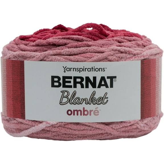 Bernat Blanket Ombre Burgundy Ombre Yarn - 2 Pack of 300g/10.5oz - Polyester - 6 Super Bulky - 220 Yards - Knitting/Crochet