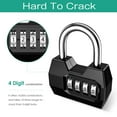 thumbnail image 4 of Outdoor Gym Luggage Lock Protection Security Weatherproof Safely Code Lock Anti-theft Lock Vault Combination Padlock 4 Dial Digit Combination Lock A, 4 of 8