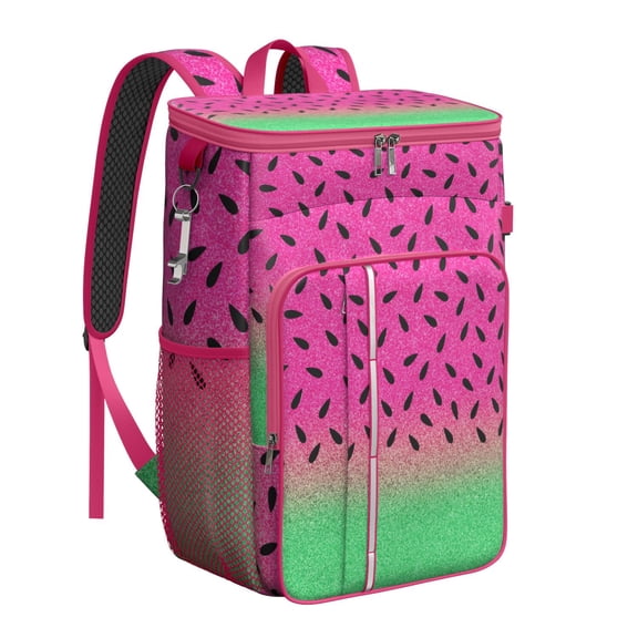 Refreshing Watermelon Design Cooler Bag, Leakproof Backpack for Summer Parties, Office Lunch, and Camping