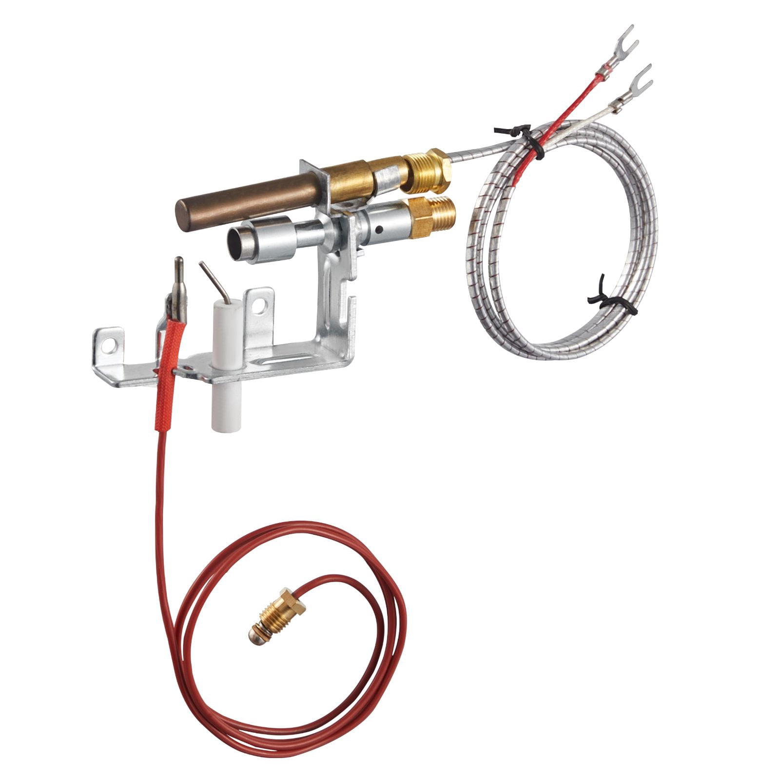 Natural Gas Fireplace Pilot Ignition Assembly, 33in Thermocouple + 20in Thermopile, OEM Replacement Flame Monitoring for Gas Fireplace Heating Unit
