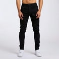 thumbnail image 2 of YLSDY Men's Jeans - Straight Leg Comfort Stretch Denim Jeans - Solid Casual Sports Regular Slim Fit Jeans for Men Black 34, 2 of 3