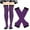 B-Purple, variant on JMKQLZ Womens Knee High Socks and Long Knitted Arm Warmers Sets Striped Printed Fingerless Gloves and Stockings Suits