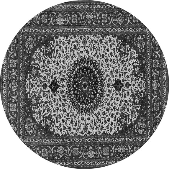 Ahgly Company Indoor Round Medallion Gray Traditional Area Rugs, 6' Round