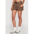 thumbnail image 4 of Womens Fleece Lined Plaid Mini Skirt with Belt, 4 of 5