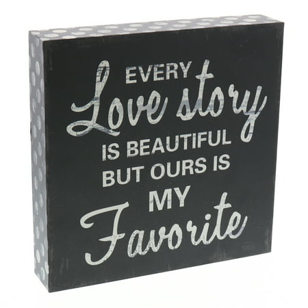 Barnyard Designs Every Love Story Is Beautiful Wooden Box Wall Art Sign, Primitive Country Farmhouse Home Decor Sign With Sayings 8