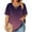 Purple #01, variant on TQWQT Plus Size Womens Tops 4x-5x Trendy Short Sleeve Tee Shirt Tops Gradient Graphic Tees V Neck Criss Cross Tunic Shirts Loose Casual Tunic Tops L