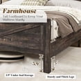 thumbnail image 5 of Amerlife 44" H Farmhouse Queen Bed Frame with Barn Door Storage Headboard & Charging Station, Black, 5 of 9