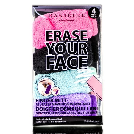 Danielle Creations Erase Your Face Finger Mitt Reusable Makeup Removing Mitt - Option : 4 Pack