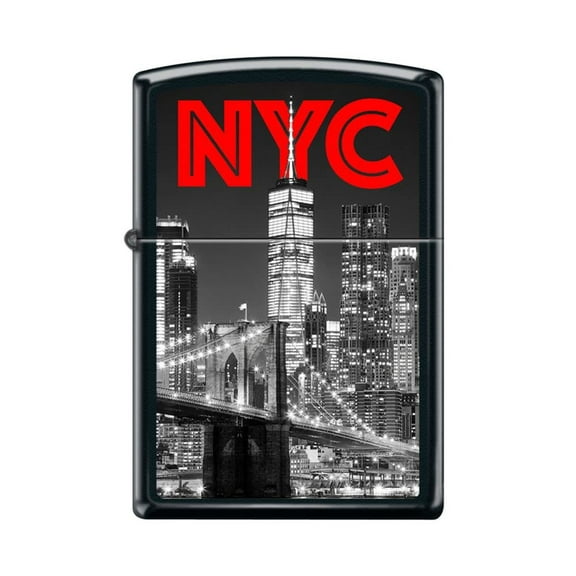 Zippo Lighter - Personalized Custom Message Engraved on Backside for NYC New York City Black Matte #Z5246