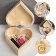 thumbnail image 4 of Joyero de madera con forma de corazón, caja para anillos, organizador de regalos, estuche de madera para el hogar, 4 of 7