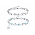 thumbnail image 1 of 2pz Pulseras Brazaletes Forma Corazón Para Mujeres Plata Xtellar color plateado, 1 of 4