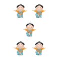 thumbnail image 2 of Destyer Traditional Chinese Lady Yoga Statue Beautiful Car Ornament Xmas Gift Tree Style 5Set, 2 of 6