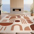 thumbnail image 2 of Design&I 5'x7' Ultra Soft Area Rug, Warm Earth Tones Geometric Design Abstract Shapes with Modern Aesthetic Fluffy Washable Non Shedding for Bedroom Living Room Home Office, 2 of 3
