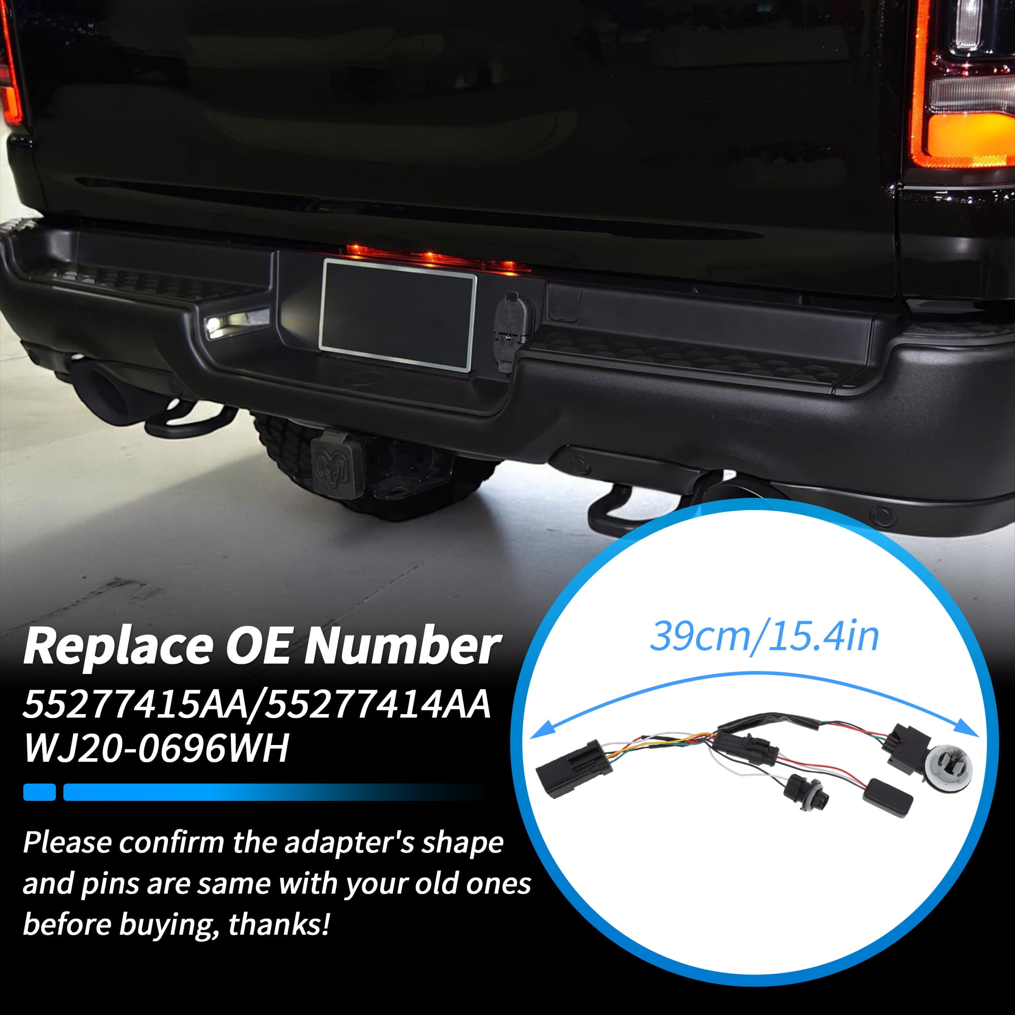 Unique Bargains Pair Tail Light Converter Harness Assembly for Ram 1500 2013-2022