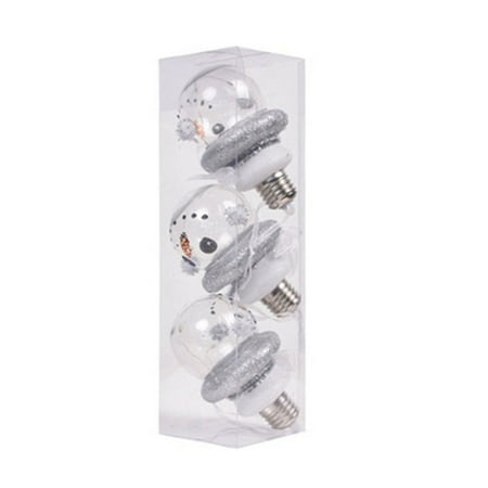 

LED Glowing Christmas Ball Creative DIY Xmas Pendant Romantic Theme Party Decorative Props for Home Hotel Bar Silver