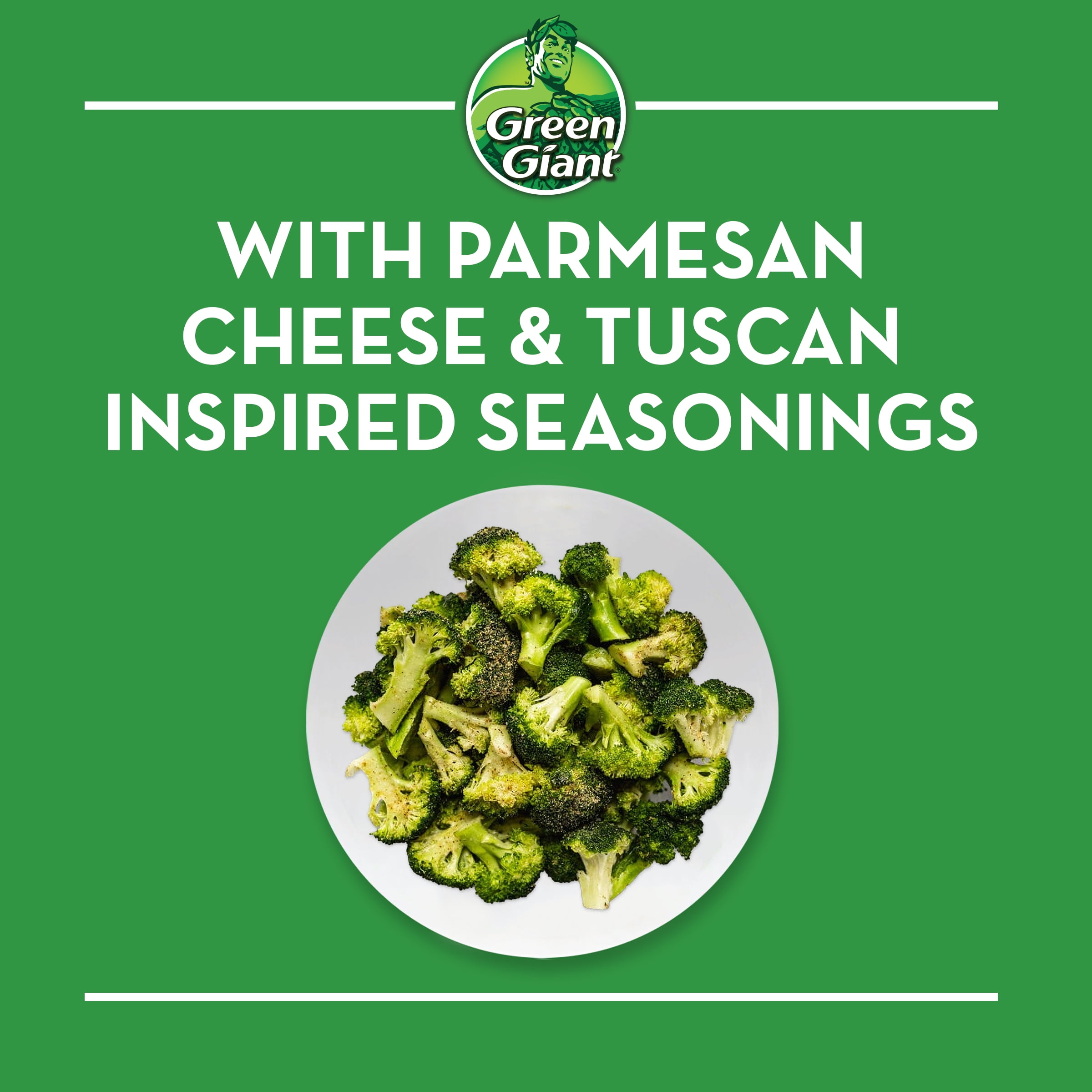 Green Giant Simply Steam Tuscan Seasoned Broccoli, 9 oz Bag (Frozen Vegetables)