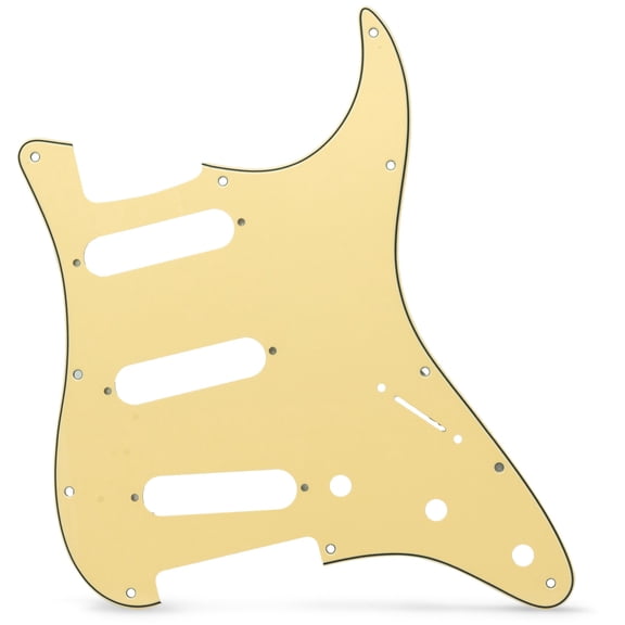AxLabs Strat-style Blank Pickguard - S/S/S - 11-Hole, Cream Yellow