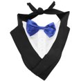 thumbnail image 1 of Traje para perro mascota conjunto de pañuelo camisa con pajarita para fiesta de boda formal para perros grandes y medianos azul L, 1 of 12