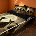 thumbnail image 2 of Erosebridal Spooky Witch Zipper Queen Comforter Set with Fitted Sheet and 2 Pillowcases, Halloween Vintage Moon Zipper Bedding Set for Boys Girls, Sepia Brown, Black Reversible, 2 of 7
