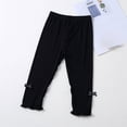 thumbnail image 3 of Little Girls Thin Leggings Pants Kids School Uniform Cotton Sweatpants with Elastic Waist Toddler Slim Fit Mid Length Pants, 3 of 3