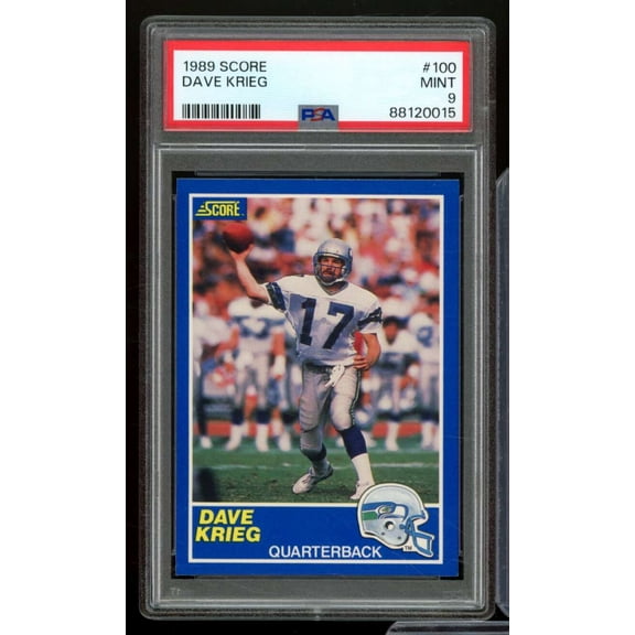 Dave Krieg Card 1989 Score #100 PSA 9