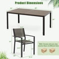 thumbnail image 3 of Costway 7 PCS Outdoor Dining Set with 6 Stackable Chairs & Large Rectangle Table Garden, 3 of 10