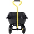thumbnail image 3 of YIYADO 600 lbs Garden Cart Utility Yard Cart, Black Metal Large Bed, 10 Inch Tires, Suitable for Lawn, Gardening, Construction, Metal Dump Truck, Black, 3 of 6