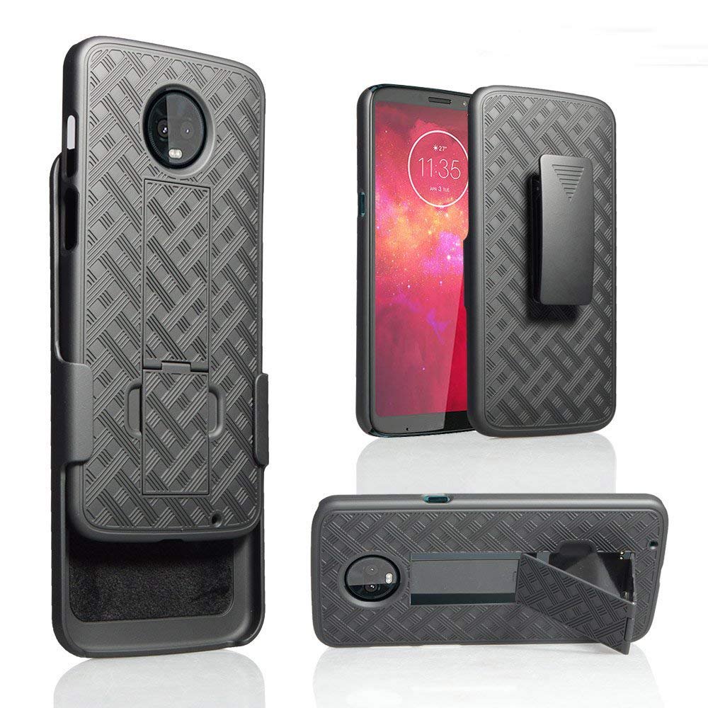 Moto Z3 Case, Moto Z3 Play XT1929 Case with Belt Clip Armor Slim