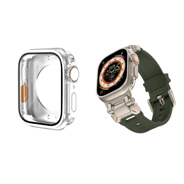 Correa para Apple Watch, Silicona y Titanio con Case