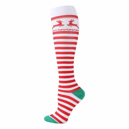 

2 packs* Womans Socks Christmas Printed Calf Socks Long Tube Knee Socks