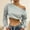 Light Gray, variant on Women's Asymmetrical Neck Crop Sweatshirt Long Sleeve Drop Shoulder Cropped Sweatshirt Big Hoodies Women Fall Shirt plus Size Distressed Hoodies Dressing Jacket Women Casual Top Cool Womens Hoodies