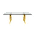 thumbnail image 3 of Heavenly Collection Glass Dining Table In Gold For Dining Area, 3 of 9