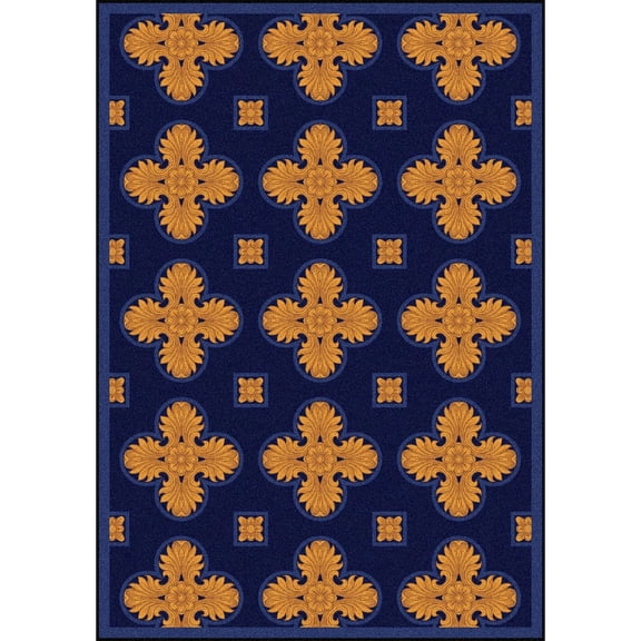 Joy Carpets Any Day Matinee Tivoli 5'4" x 7'8" Area Rug in Color Navy