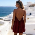 thumbnail image 5 of Backless Cami Dress for Women Mini Sleeveless Spaghetti Strap Cami Lounge Dress Summer Above Knee Dress 2XL, 5 of 9