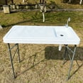 Holaki Outdoor Fish Cleaning Camp Furniture Cutting Table with Sink