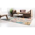 thumbnail image 3 of Unique Loom Positano Collection Coastal Modern Turtles Area Rug, 4' 0 x 6' 0, Beige/Blue, 3 of 5