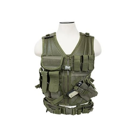 VISM Military Tactical Vest w/ Magazine & Accessory Pouches - Green, XL ...