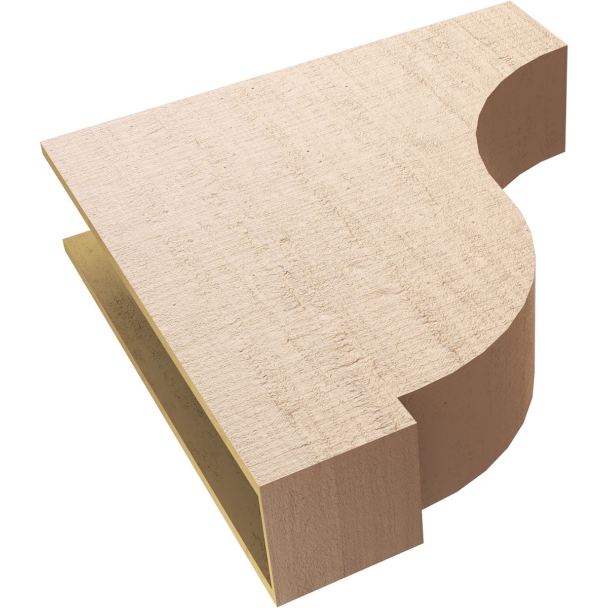 9"W x 36"D x 36"H Thin Van Buren Rough Cedar Woodgrain TimberThane Corbel, Primed Tan