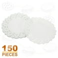 thumbnail image 3 of Uxcell 150pcs Lace Paper Doilies 12 Inch White Round Disposable Decorative Paper Placemats Hollow Flower Absorbing Papers for Cakes Desserts Food Decoration Wedding Birthday, 3 of 7