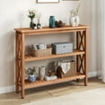 thumbnail image 6 of Uforic 39.4" Outdoor Console Table with Storage Shelves, Weatherproof Wood Side Table, Natural, 6 of 8