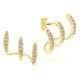 thumbnail image 5 of Pendientes de fila de orejas con incrustaciones de diamantes, diseño de estilo frío, pendientes curvos de tres capas, 5 of 5