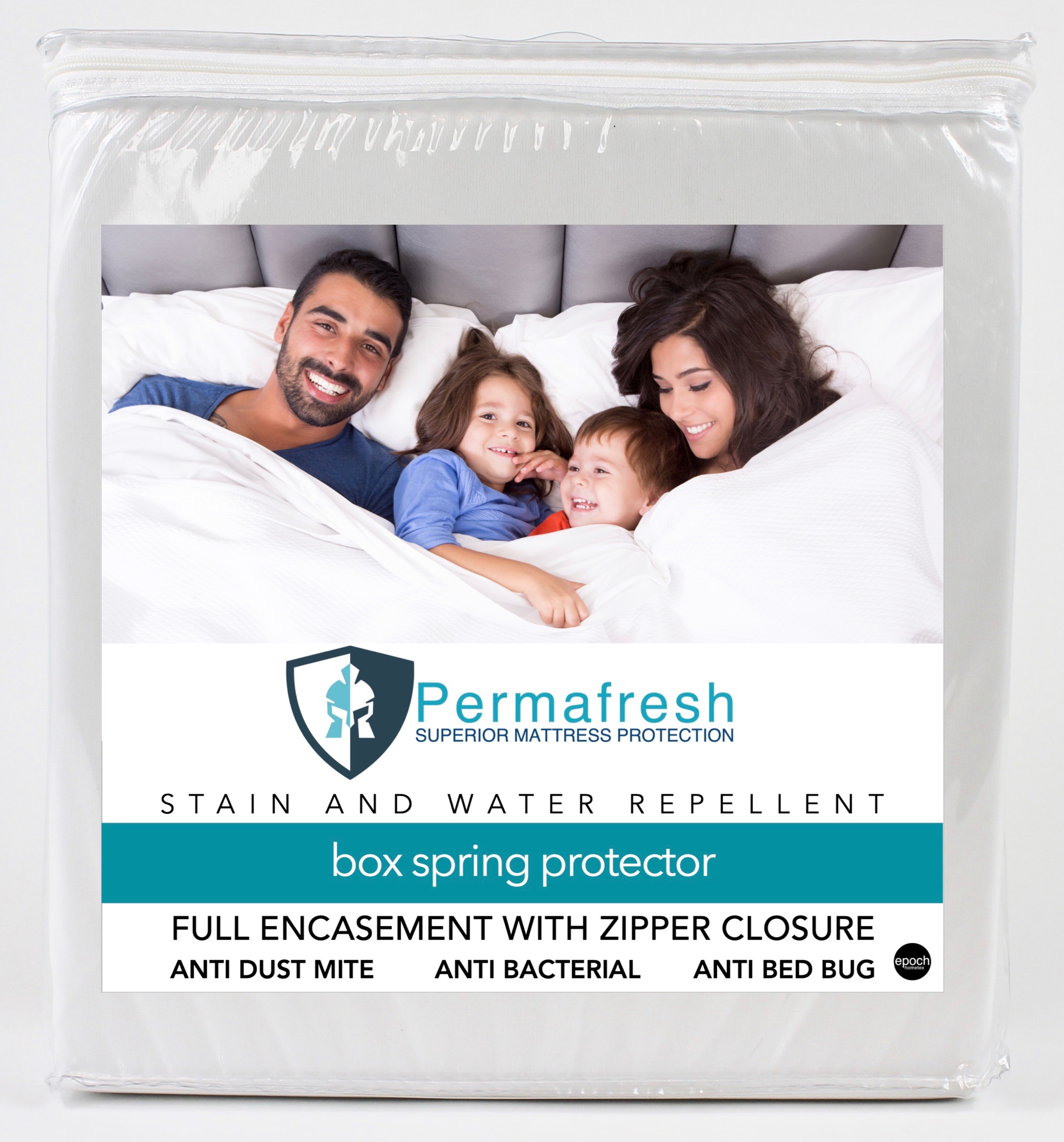 Permafresh Antibacterial and Water Resistant Box Spring Protector, Queen