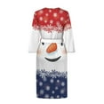thumbnail image 4 of Yuyamidu Snowman Robe for Women Spa Robes Womens Pajamas Dress Christmas V-Neck Bathrobe for Sleeping Clothes Sexy Long Sleeve Gowns Sleepwear Size 2XL, 4 of 7