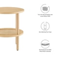 thumbnail image 4 of Mesa auxiliar redonda Table Modway Torus de madera de roble con ratán, 4 of 7