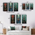 thumbnail image 4 of Designart "Amazon Shaman Wisdom Keeper of the Forest I" Folk Religion Framed Wall Art Set Of 3 - Green Traditional Frame Gallery Wall Set For Home Decor, 4 of 6