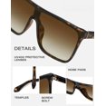 thumbnail image 6 of Trendy Square  Sunglasses for Women Men Retro Flat Top Shield Sun Glasses UV Protection Once  Lens, 6 of 6